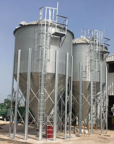 Grain silo - SRD Machine Agriculture and Construction Industry Trade Limited Company - animal feed / galvanised steel / cone-bottom