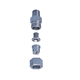ceramic nozzle / brass / flat spray