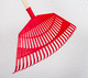 leaf hand rake / with wooden handle