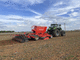 pneumatic seed drill / folding / with harrow / towed