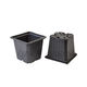 plastic pot / square / black