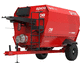 horizontal mixing wagon / towed / side discharge / 2-auger