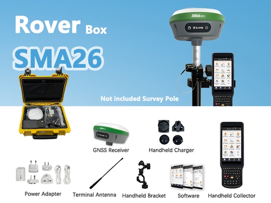 SMA26 RTK GPS Terra agrimensura attrezzature Rover + Base + collettore (Software permanente valido)