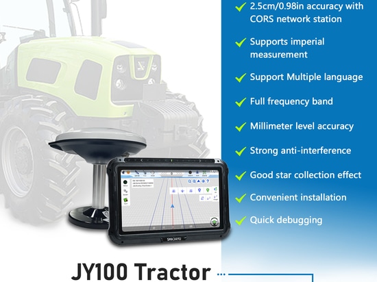 JY100 Sistema de Guiado GPS para Tractores Pantalla de 10 pulgadas,Impermeable,Precisión de 30cm GPS para Agricultura de Alta Precisión Fuerte Antena GNSS Anti-Interferencias,Funciona sin Internet ...