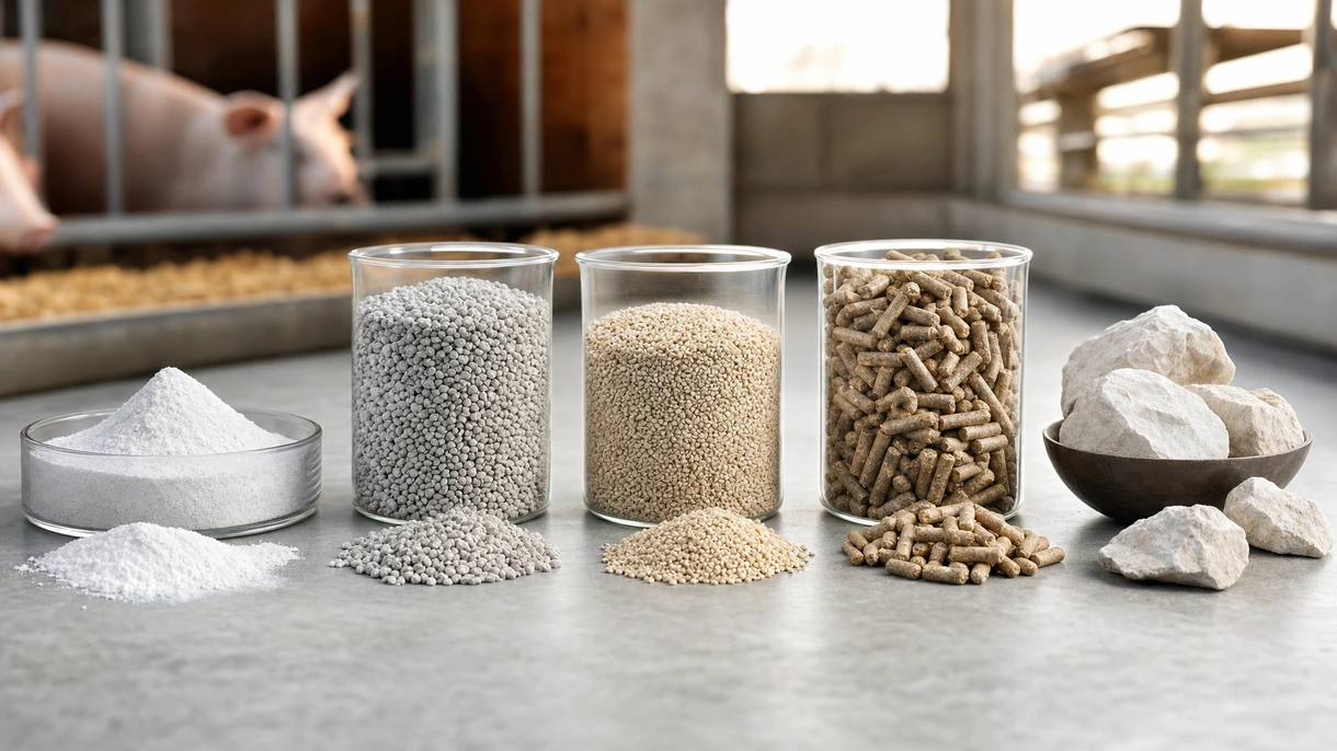 Alimentatore automatico di minerali che somministra pellet arricchiti di fosforo a una mandria di vacche da latte in una stalla moderna a stabulazione libera.
