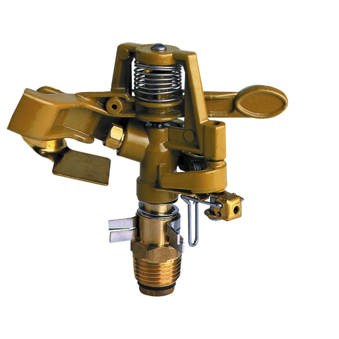 Irrigatore A Impatto In Ottone Con Treppiede Regolabile – Copertura 150 M², Rotazione 360° – Ideale Per Giardino, Prato E Serra