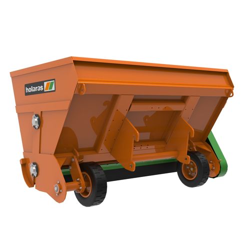 Sistema automatico di distribuzione di mangime per pollame - SDC series - HOLARAS Hoopman Machines bv - montato su trattore / a tramoggia