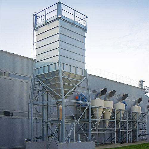 Silo per cereali - VS - PETKUS Technologie GmbH - in acciaio galvanizzato / a tramoggia / quadrato