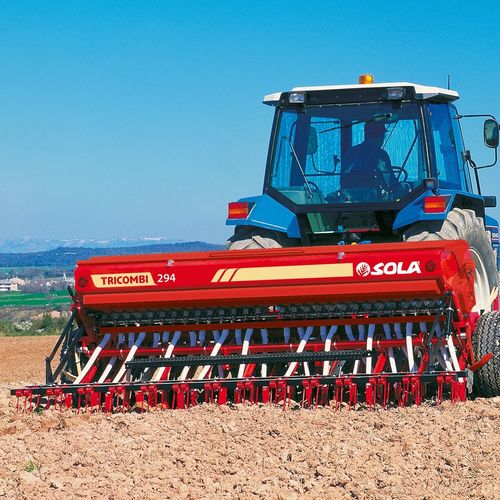 Seminatrice in linea meccanica - TRI-194/294 - Solá Maquinaria Agrícola Solá, S.L. - dentata / montata su trattore / con attacco a tre punti