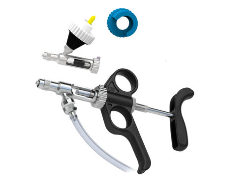 Siringa veterinaria automatica - HSW UNI-MATIC&reg; - Henke-Sass, Wolf GmbH - in metallo / automatica / con porta bottiglia