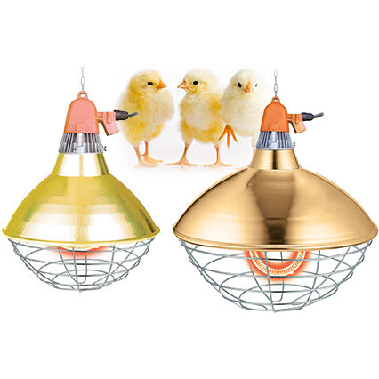 Lampadina riscaldante per pulcini - CFL - InterHeat Inc. - con griglia di protezione