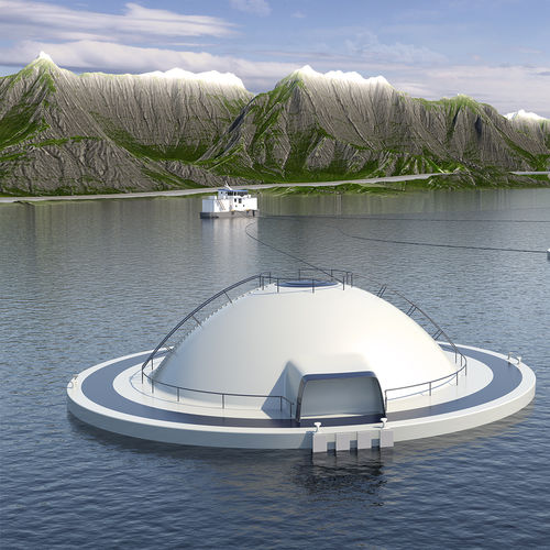 Gabbia per pesci sommerso - Hauge Aqua / Mundal Group - in metallo / ovale / su misura