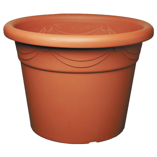 Vaso in plastica - Tarraco - Soparco - rotondo / aspetto cotto