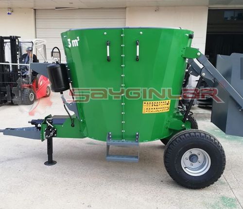 Miscelatore a vite verticale - 3 CBM - Sayginlar Agriculture Machinery Ltd. - trainato / con scarico laterale / monococlea