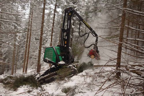 Abbattitrice forestale cingolata - 204 HVT - Neuson Forest GmbH - con gru / per terreni scoscesi