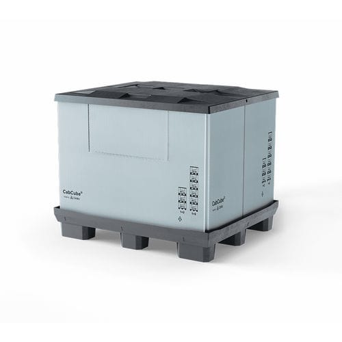 Cassa-pallet pieghevole - CabCube 1.0 (9F) - Cabka Group GmbH - in plastica / con coperchio / accatastabile
