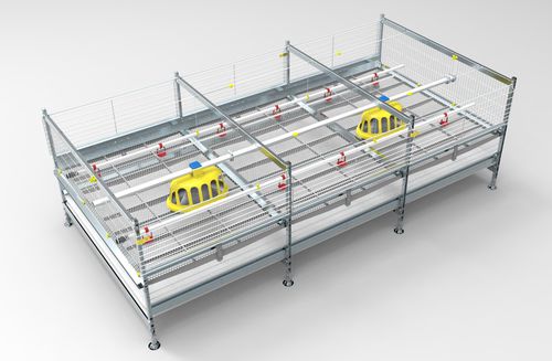 Sistema di gabbie per galline da carne con gabbie - Broiler Best - VALLI S.r.l - multilivello / con sistema di evacuazione delle deiezioni / con controllo automatico