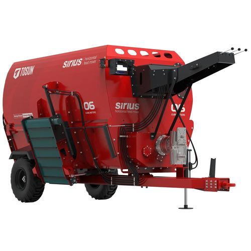 Carro miscelatore orizzontale - SIRIUS 06 - TOSUN - montato su trattore / con scarico laterale / a 2 coclee