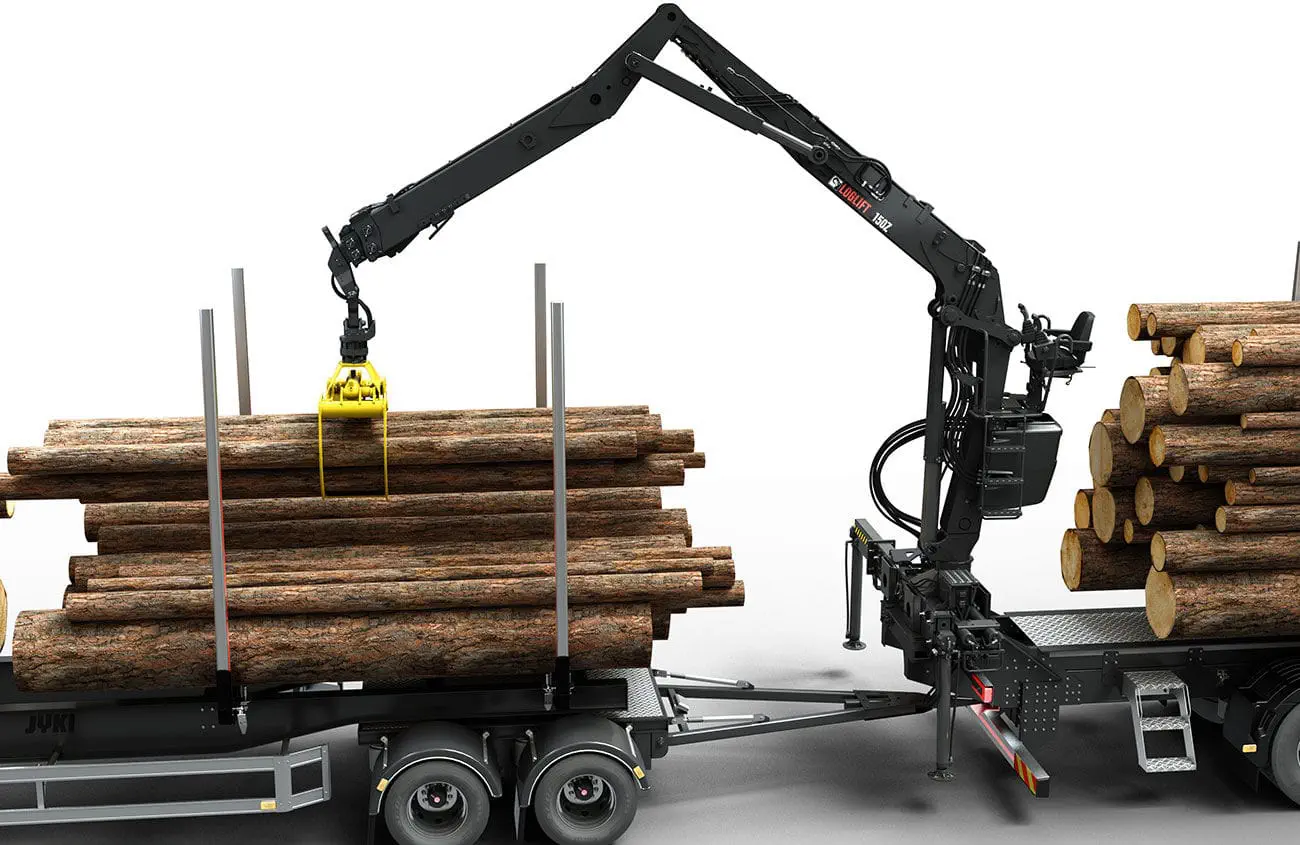 トラックへの取り付け可能木材積込機 - LOGLIFT 150Z series - HIAB AB