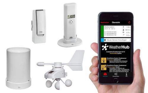 降水気象観測計 - WEATHERHUB OBSERVER - STEP Systems GmbH - 風速 / 温度 / 太陽光発電式