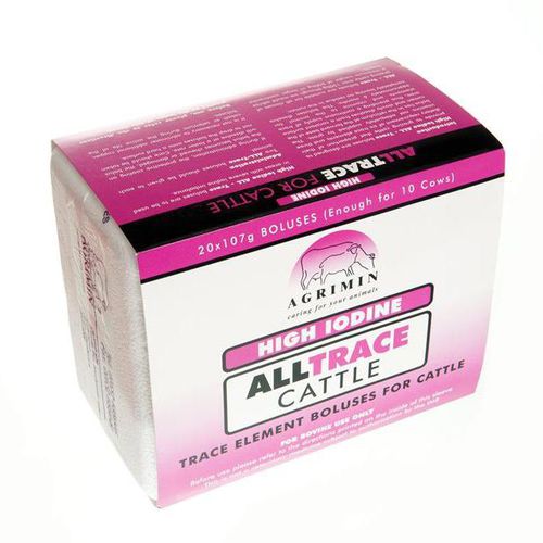 栄養摂取ボーラス - All-Trace High Iodine - Agrimin Ltd. - 牛用 / 欠乏補正 / セレン