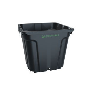 プラスチック製鉢 - Greenvass - 正方形 / 黒色