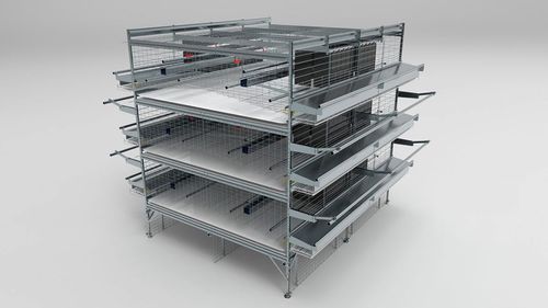 モジュラー式育種用鳥の巣型システム - Volo USA 186-223-233 - VALLI S.r.l - 産卵鶏用 / 多段 / ステンレス鋼フレーム