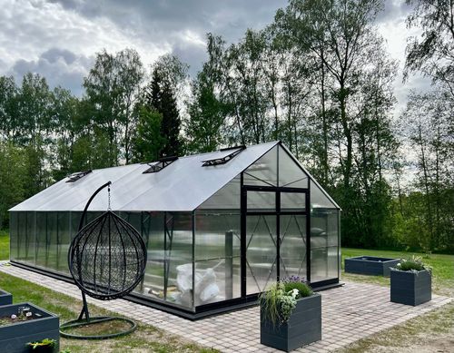 両屋根型温室 - EH 4 - Ecoslider Greenhouses and PremiFarm Aeroponic Vert - ガーデニング / スチールフレーム