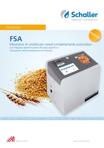 FSA misuratore per l´analisi dell´ umidità dei cereali completamente automatico