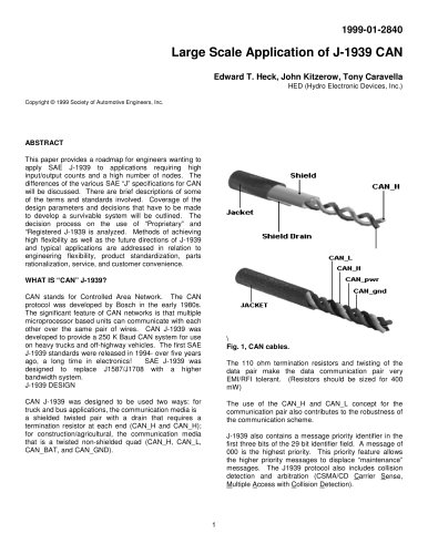 Large Scale Application of J-1939 CAN