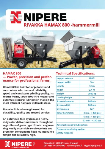 Hammer mill HAMAX 800