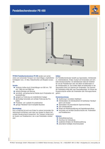 Pendelbecherelevator PB 400