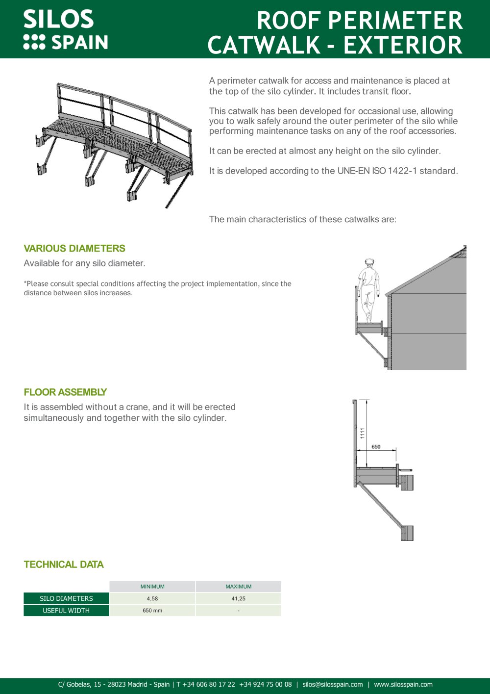 ROOF PERIMETER CATWALK - EXTERIOR - SILOS Spain