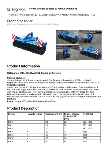 Front disc roller