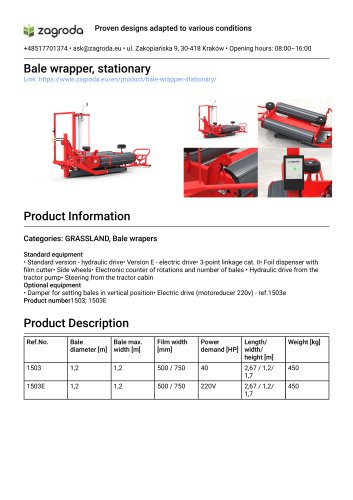 Individual bale wrapper 1503