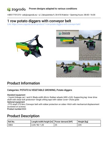 Potato harvester machine