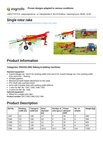 Rotary rake 13 series