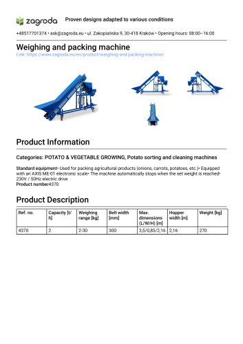 Weighing and packing machine