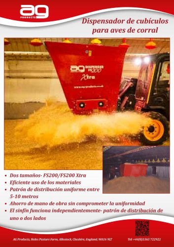 AG FS200 Poultry house sawdust & straw dispenser