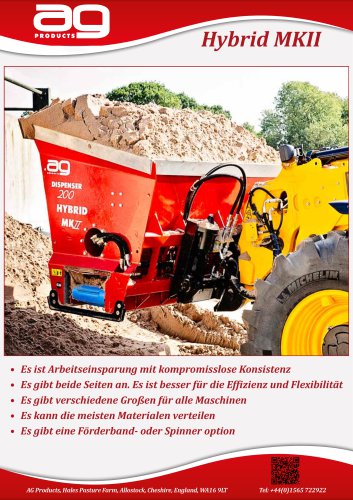 AG Hybrid sand, sawdust, lime & straw dispenser