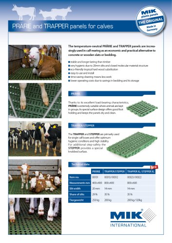 PRÀRIE and TRAPPER panels for calves