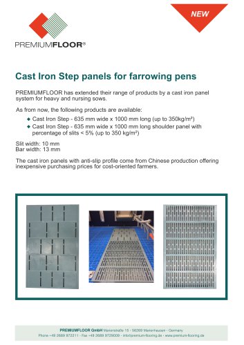 Cast Iron Step panels for farrowing pens