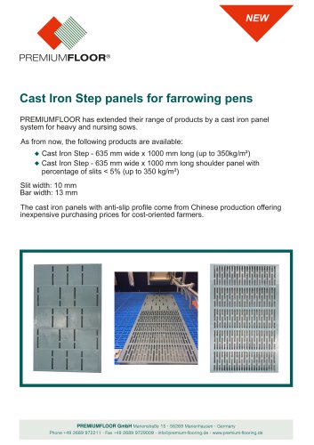 Cast Iron Step panels for farrowing pens