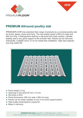 PREMIUM Allround poultry slat