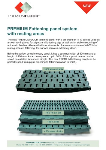 PREMIUM Fattening panel system with resting areas