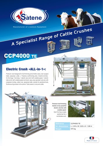 our special range of cattle crushes for hoof trimming and other cares: