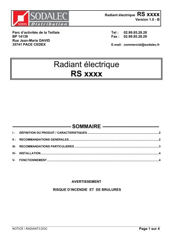 Radiant électrique RS