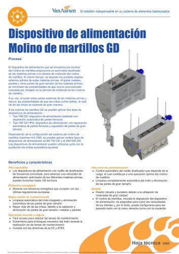 Molienda - Molino dispositivo de alimentación