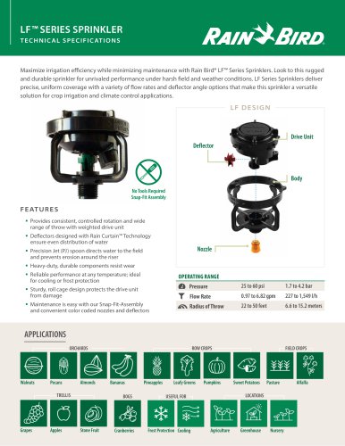 LF™ SERIES SPRINKLER