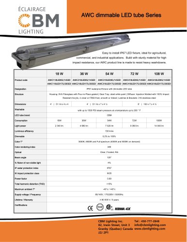 AWC dimmable LED tube Series
